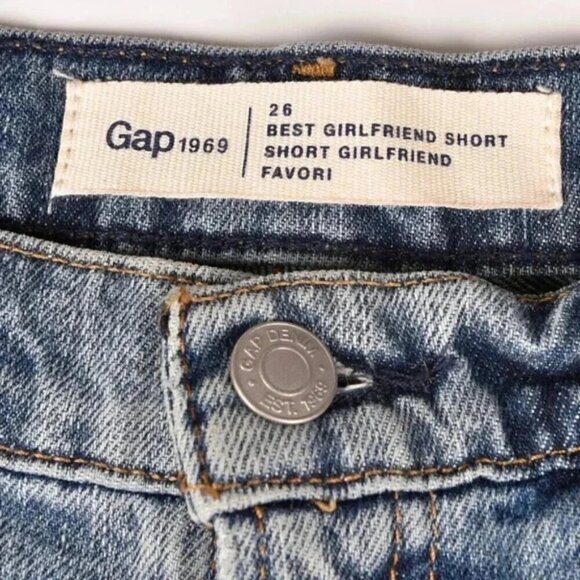 Gap Best Girlfriend Distressed Cutoff Jean Denim Short Size 26 - Picture 4 of 6